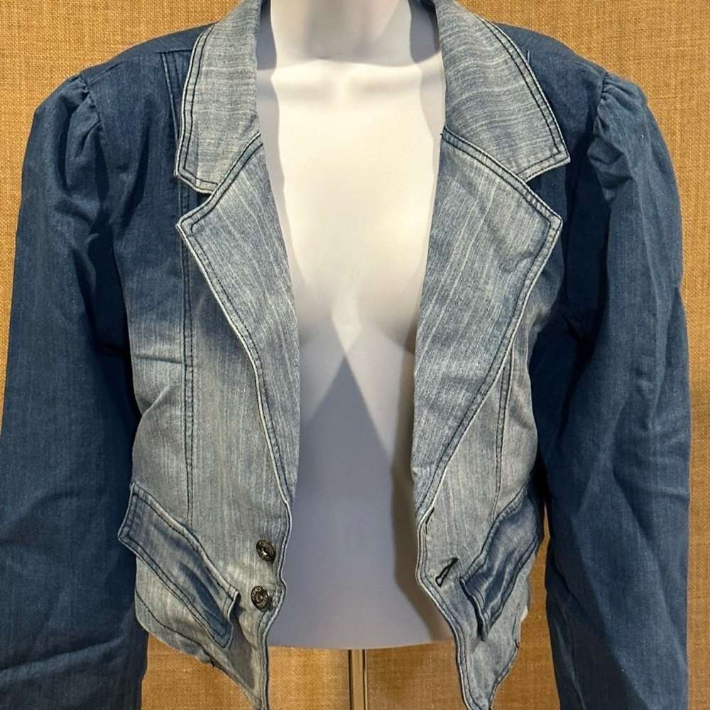 NWT XXL Two-Tone Denim Women's Jean Jacket